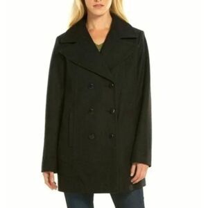Marc New York NWT black wool classic double breasted peacoat 6